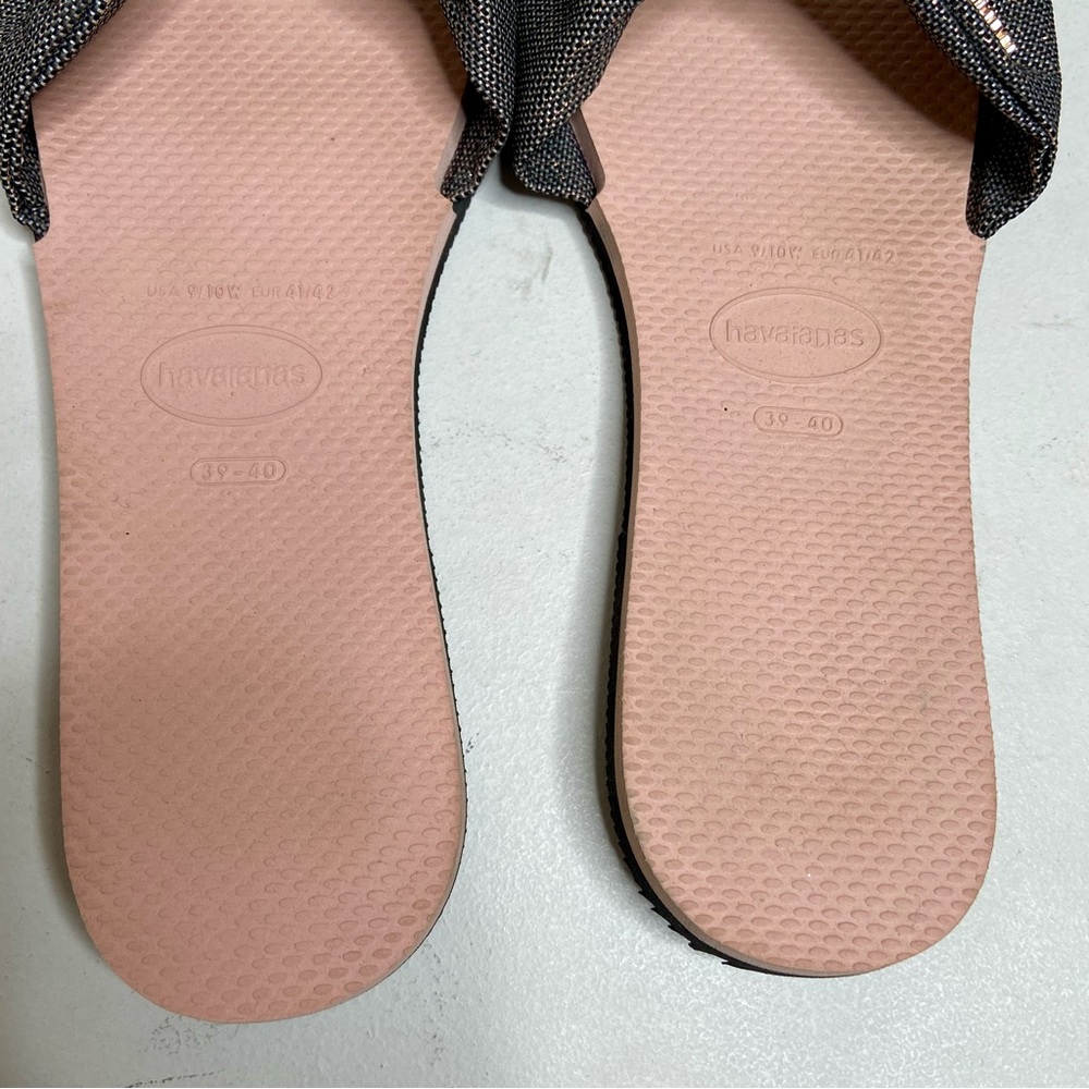 HAVAIANAS St. Tropez Shine Sandals Black Ballet Rose - Picture 10 of 15